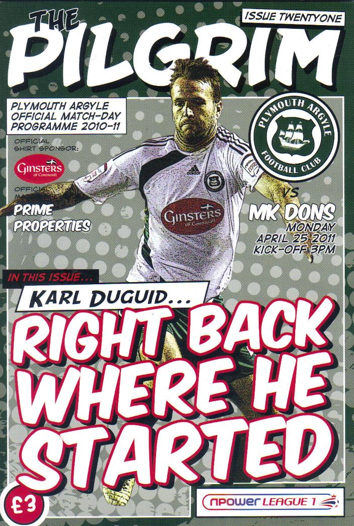 PLYMOUTH ARGYLE v MILTON KEYNES DONS 2010/11